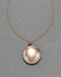 Antique 1800s 14k Gold Filled Round Polished Locket Necklace