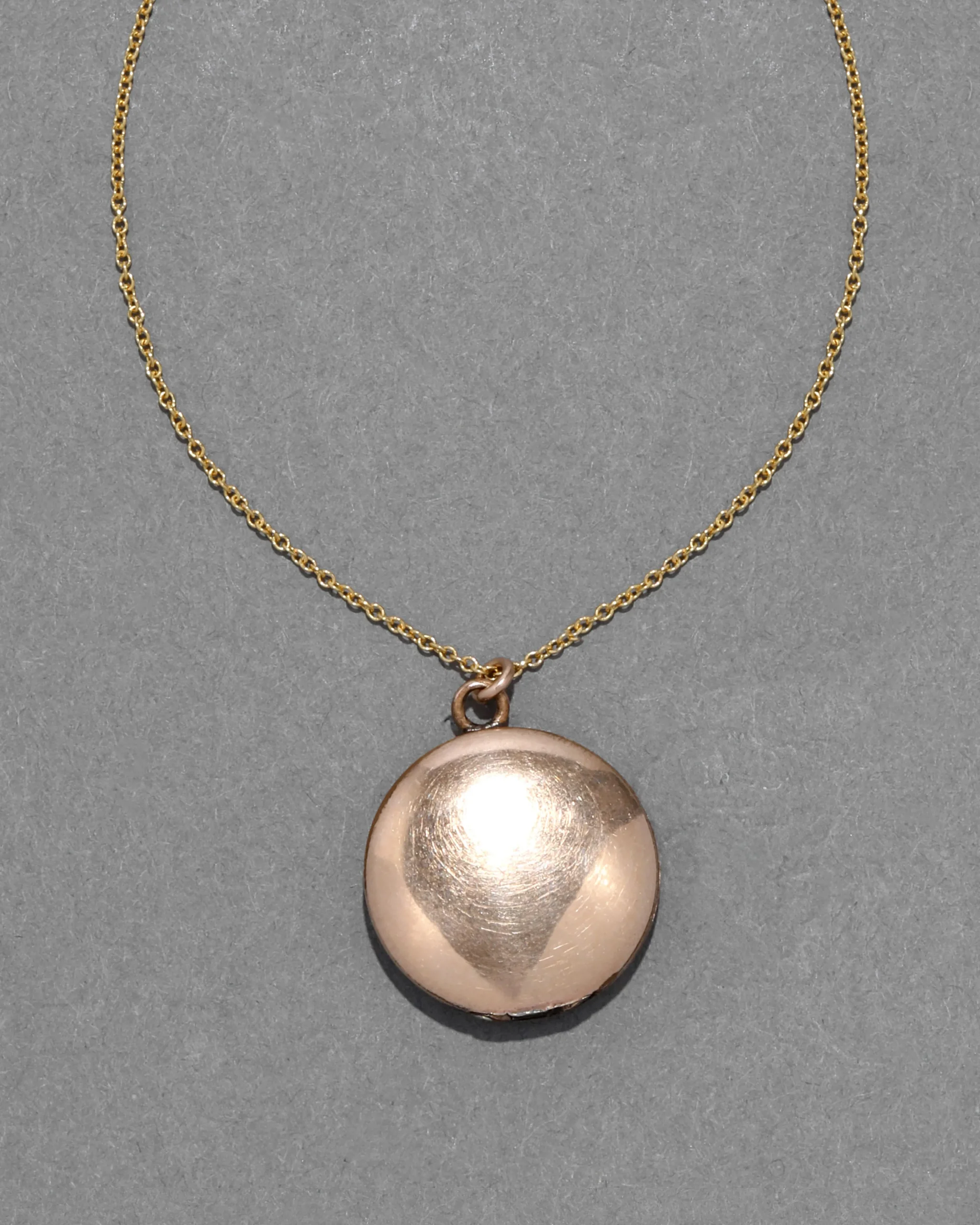 Antique 1800s 14k Gold Filled Round Polished Locket Necklace