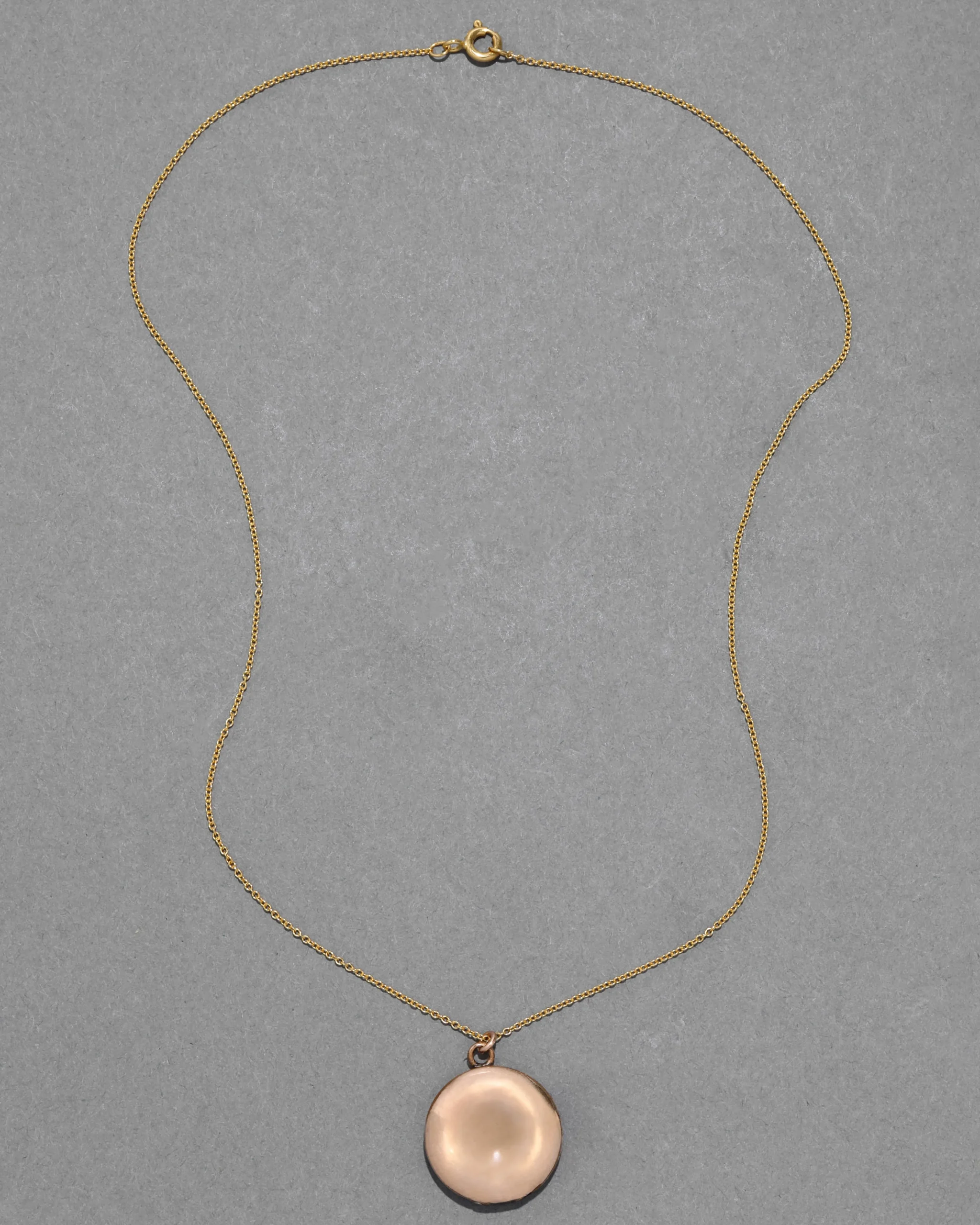 Antique 1800s 14k Gold Filled Round Polished Locket Necklace
