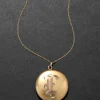Antique 1800s 14k Gold Fill Hand-Etched Classic Round Locket