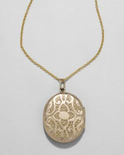 Antique 1800s 9k Gold & 14k Gold Fill with Enamel and Hand Etched Star Motif Locket Necklace