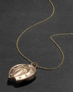 Antique 1800s 10k Rose Gold Horseshoe Locket Necklace
