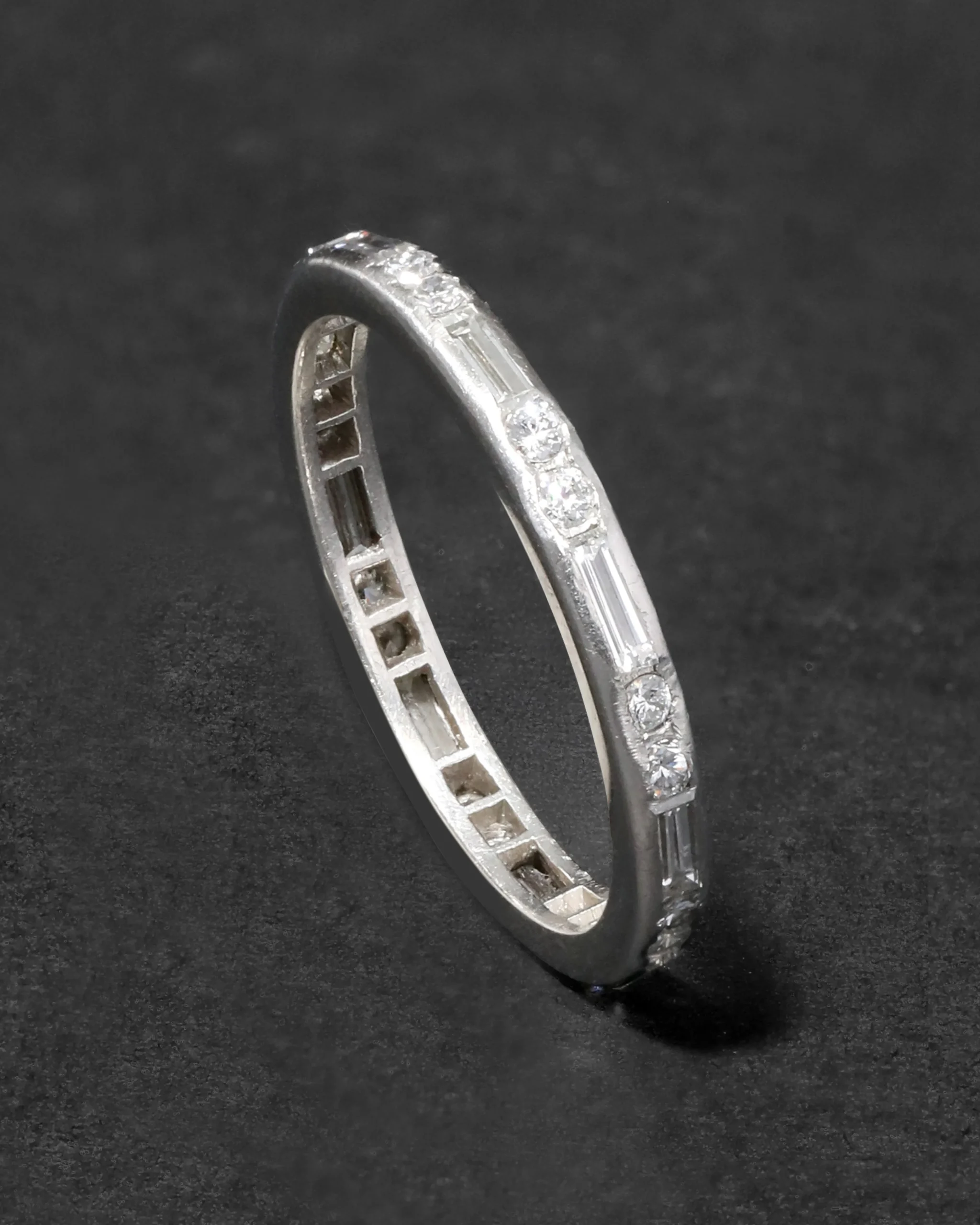 Antique 1910s Platinum & Diamond Band Ring