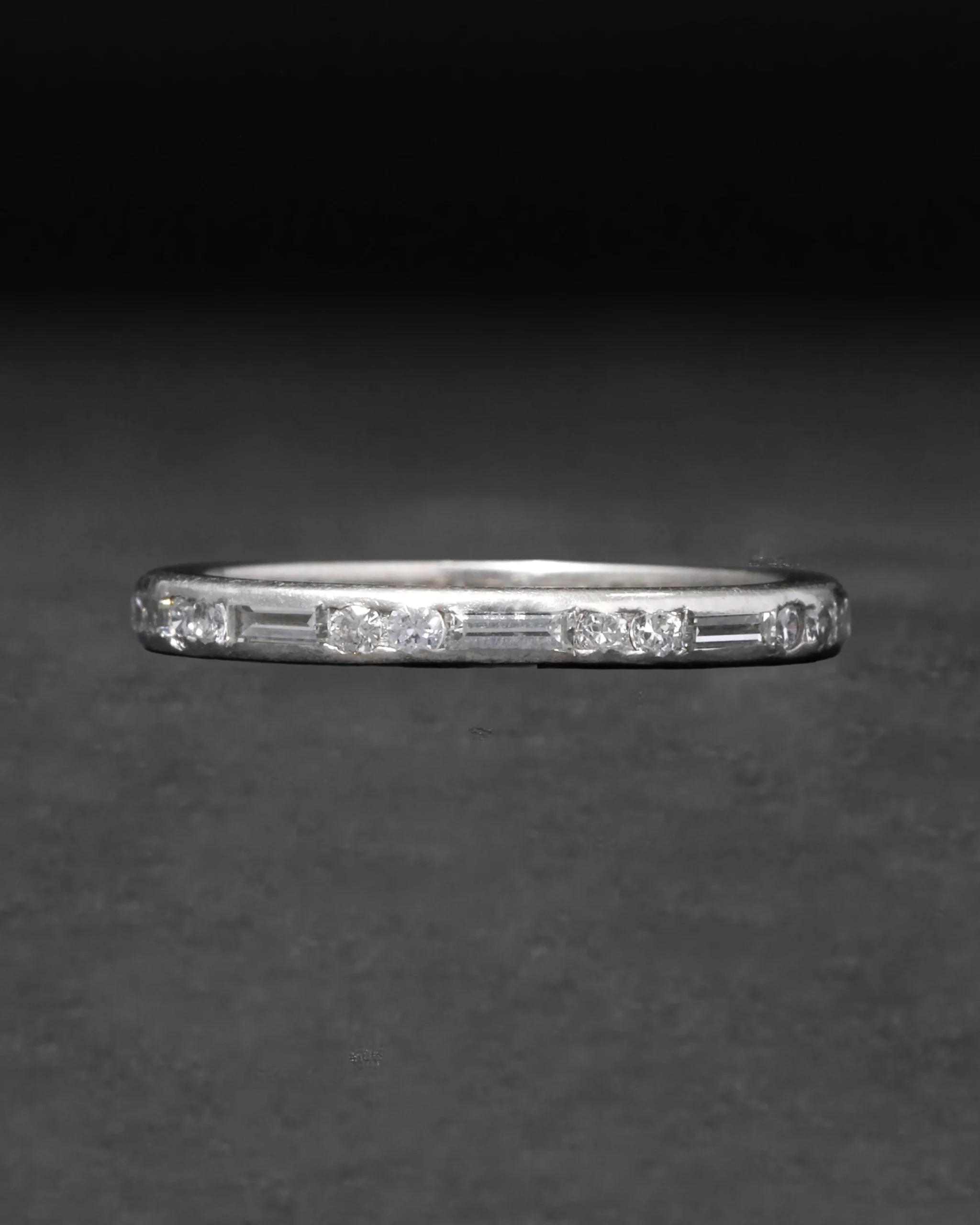 Antique 1910s Platinum & Diamond Band Ring