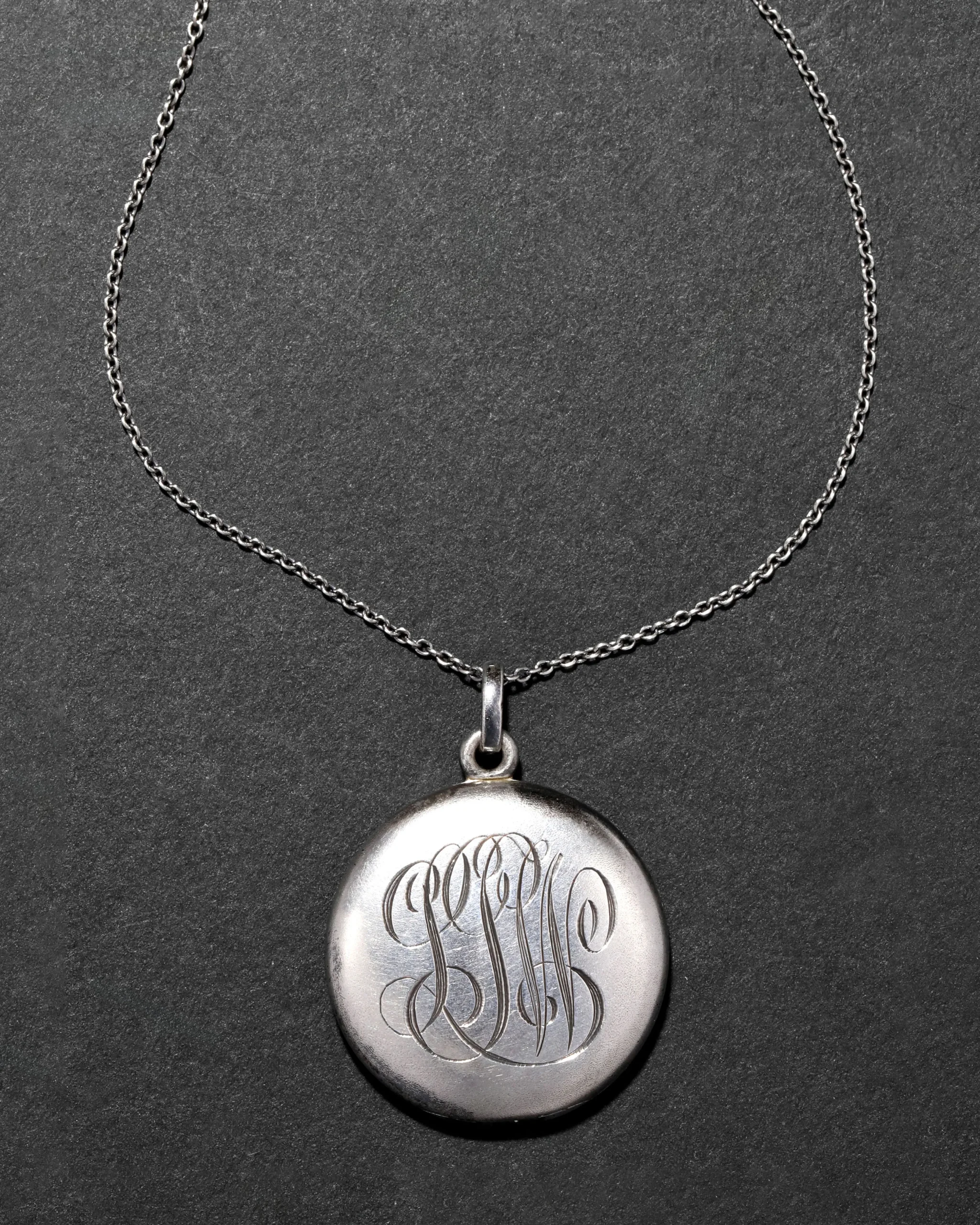 Antique 1920s Sterling Silver Cross Locket Pendant Necklace
