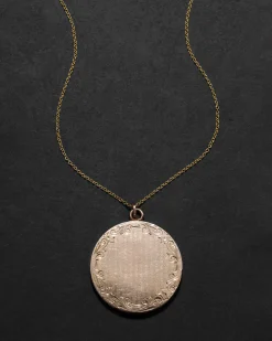 Antique Victorian 14k Gold Fill Hand Etched Filigree Locket Necklace