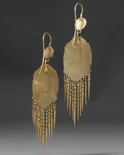 Antique Victorian 1880s 14k Gold Etruscan Revival Fringe Earring