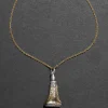 Antique Victorian 1800s 14k Gold FIll & White Onyx Watch Fob Necklace
