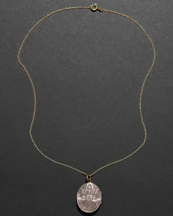 Antique Victorian 1800s 14k Gold Fill Hand Etched Locket Necklace