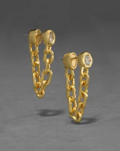 Asterales Chain Linked Front Back Earring