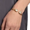 Asterales Crystal Capped Hinge Cuff Bracelet