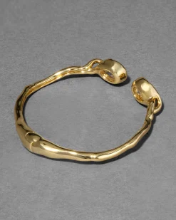 Asterales Crystal Capped Hinge Cuff Bracelet