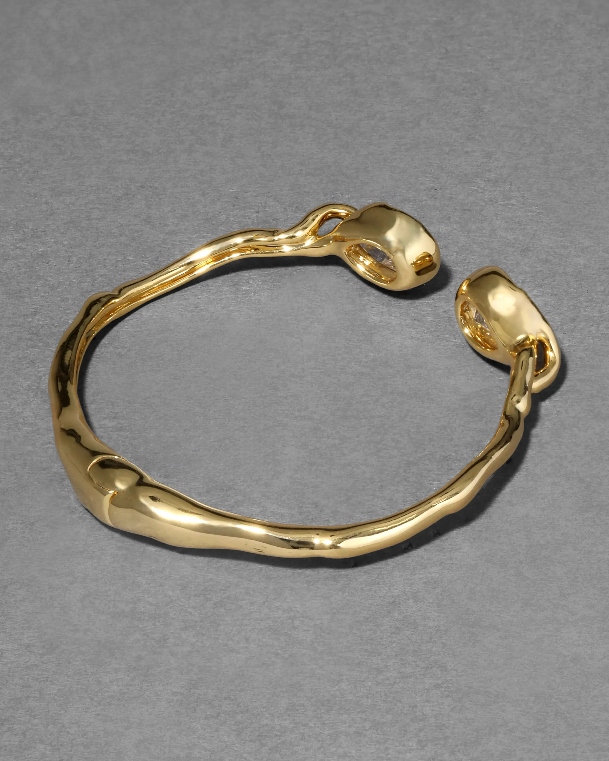 Asterales Crystal Capped Hinge Cuff Bracelet