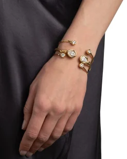 Asterales Crystal Skinny Capped Cuff Bracelet
