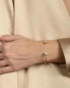 Asterales Crystal Skinny Capped Cuff Bracelet