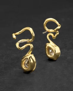 Asterales Floating Vine Post Earring- Gold