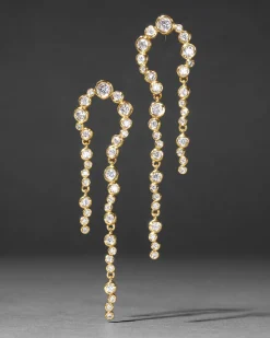Asterales Gold Arched Long Earring
