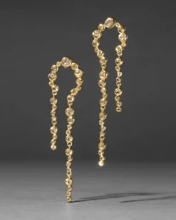 Asterales Gold Arched Long Earring