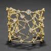 Asterales Gold Celestial Wide Cuff Bracelet