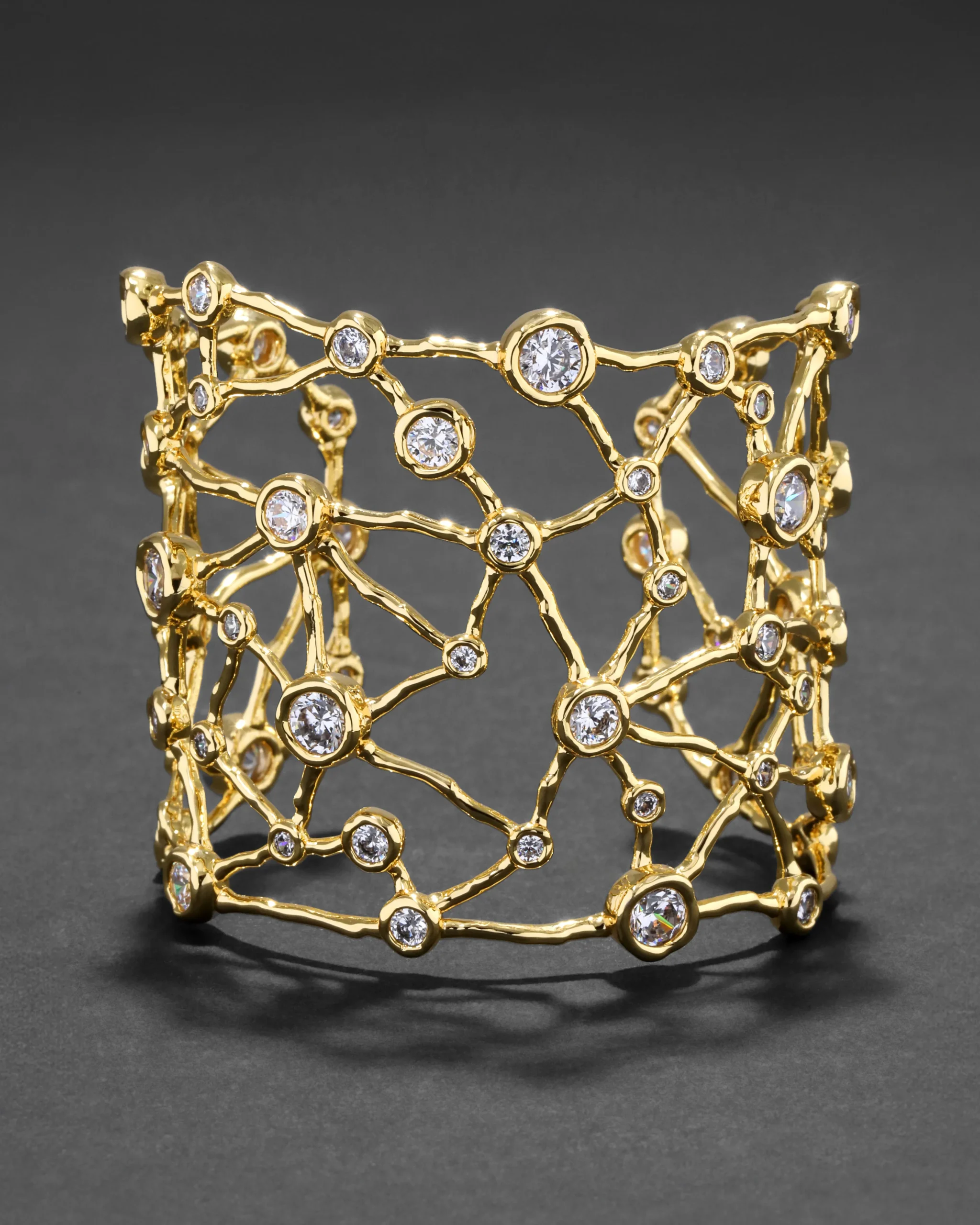 Asterales Gold Celestial Wide Cuff Bracelet