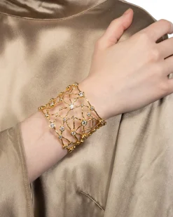 Asterales Gold Celestial Wide Cuff Bracelet