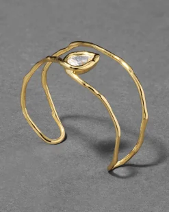 Asterales Gold Floating Cuff Bracelet