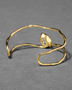 Asterales Gold Floating Cuff Bracelet