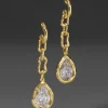 Asterales Gold Link Pear Drop Earring
