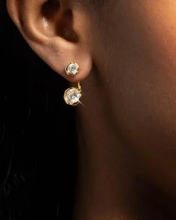 Asterales Gold Molten Front Back Earring