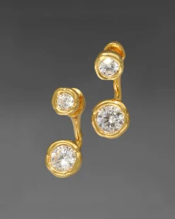 Asterales Gold Molten Front Back Earring