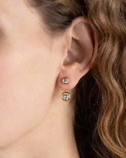 Asterales Gold Molten Front Back Earring