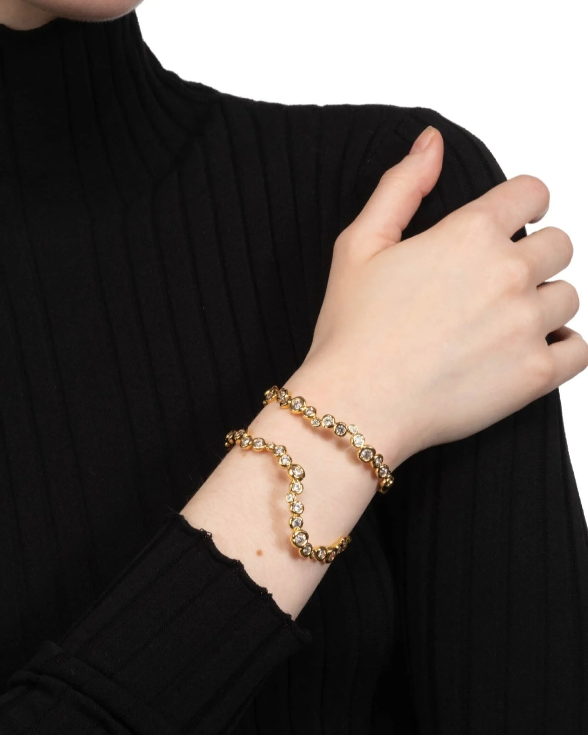 Asterales Gold Open Wave Cuff Bracelet