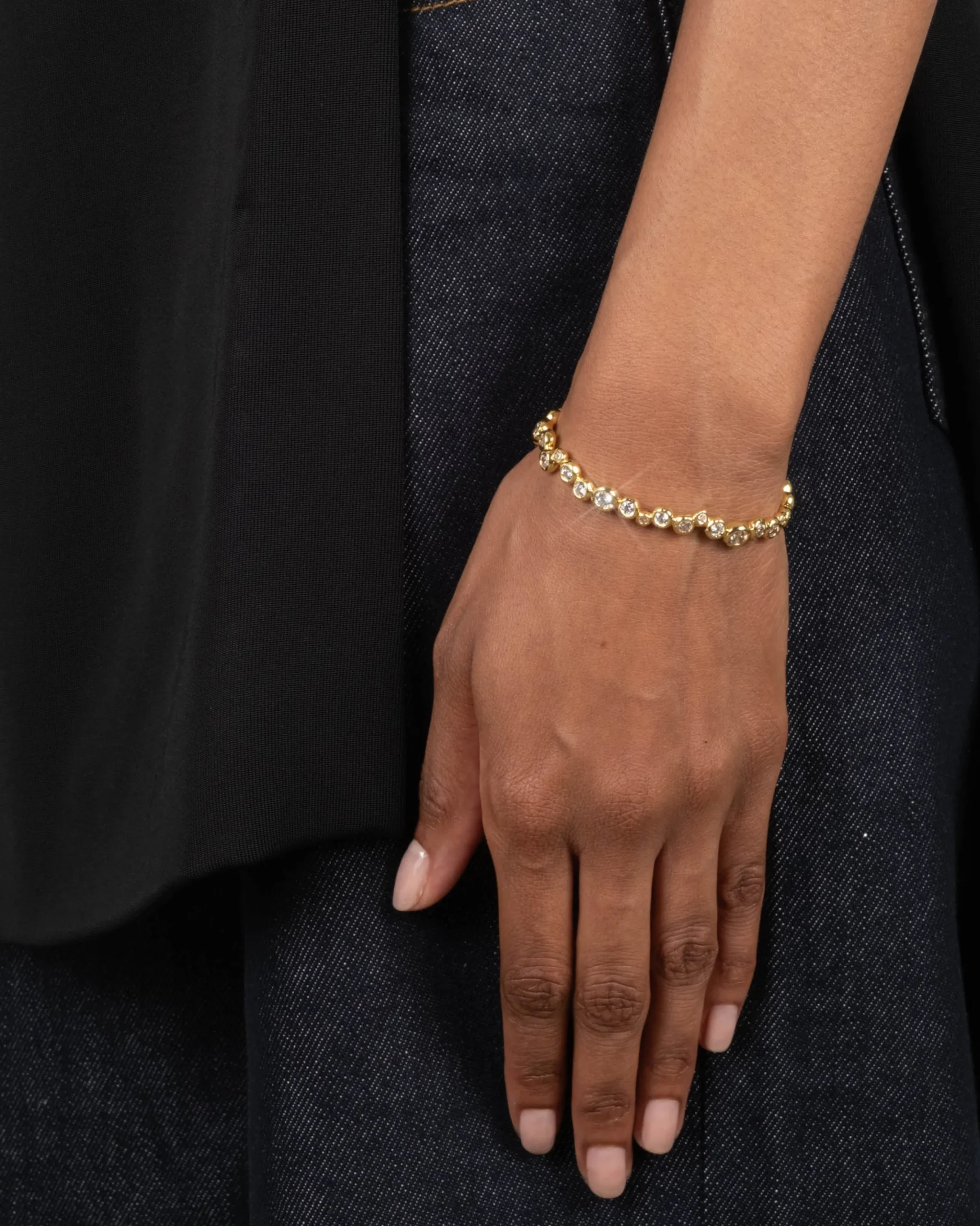 Asterales Gold Skinny Cuff Bracelet