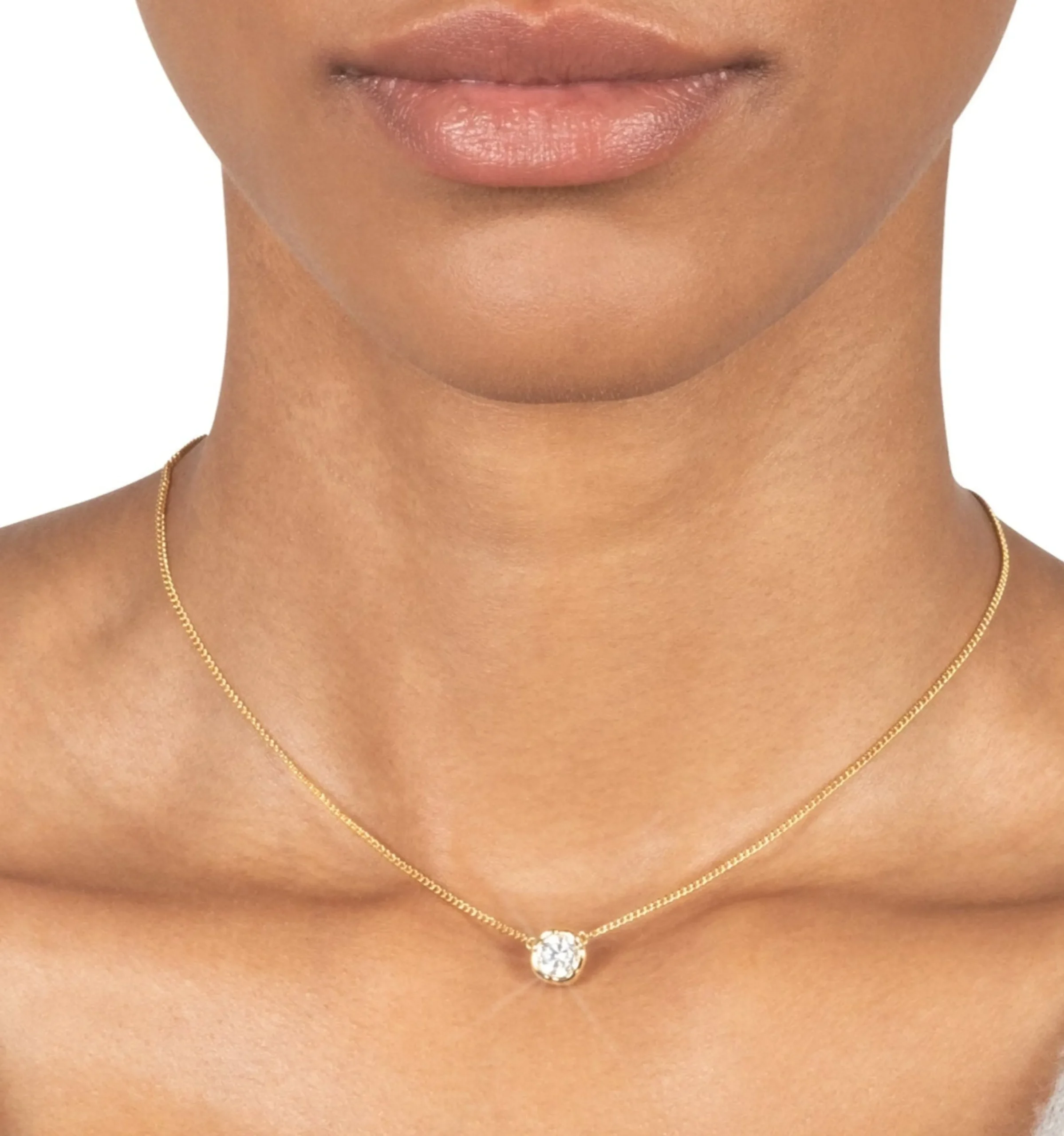 Asterales Gold Solitaire Necklace