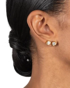Asterales Molten Bezel Stud Earring- Gold