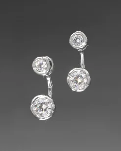 Asterales Silver Molten Front Back Earring