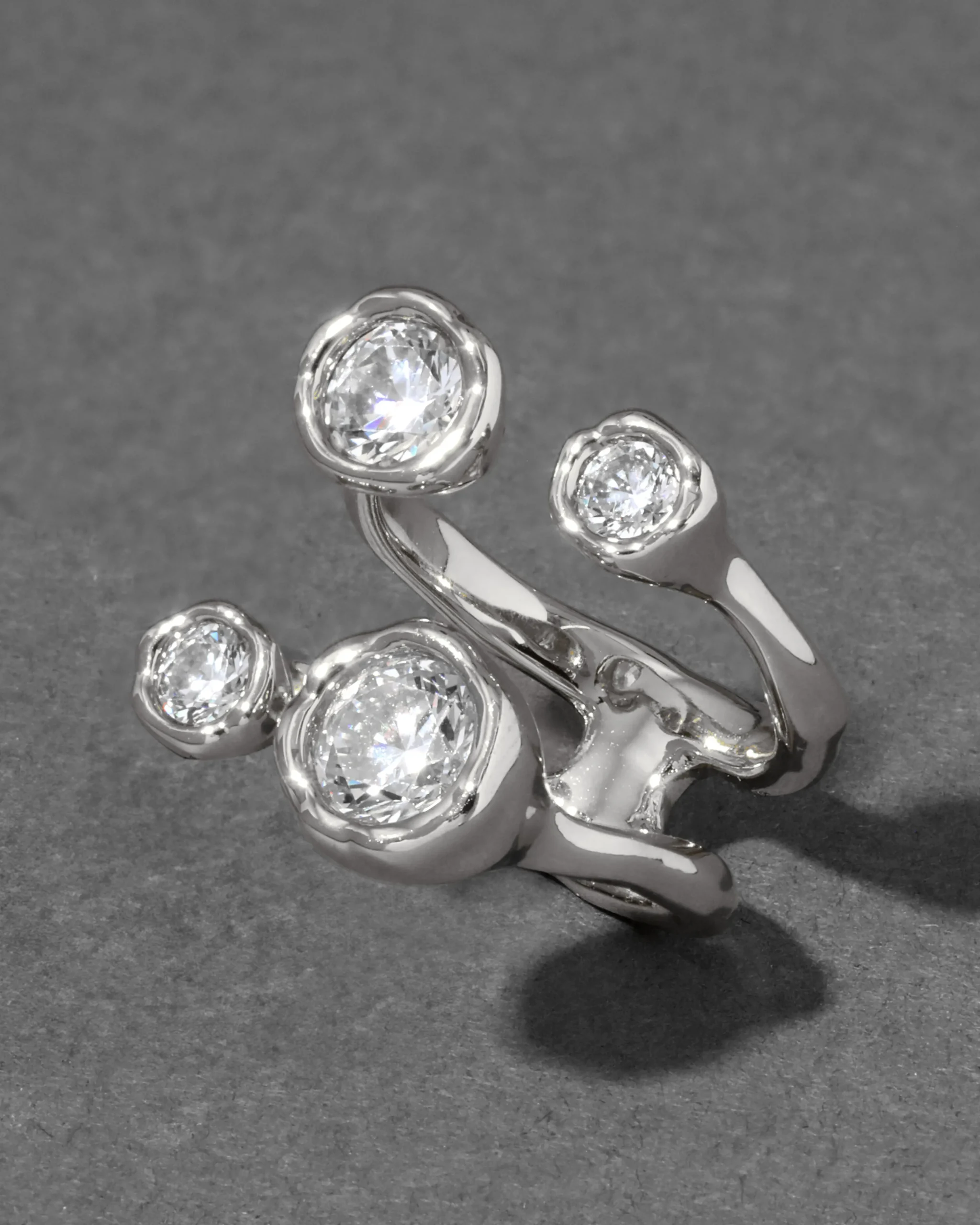 Asterales Silver Open Ring