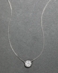Asterales Silver Solitaire Necklace