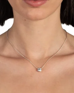 Asterales Silver Solitaire Necklace