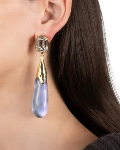 Bonbon Crystal Large Teardrop Earring- Aurora
