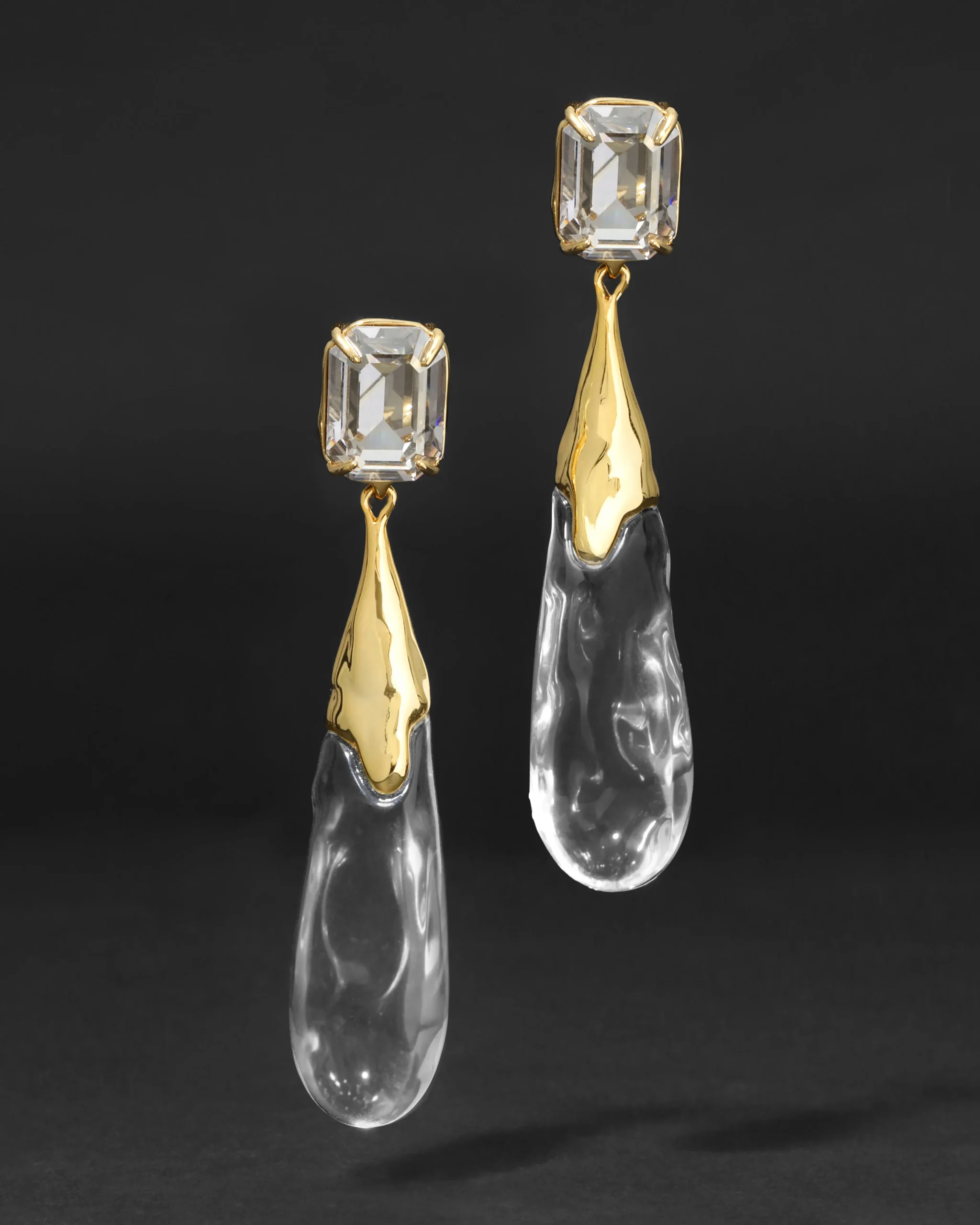 Bonbon Crystal Large Teardrop Earring- Clear