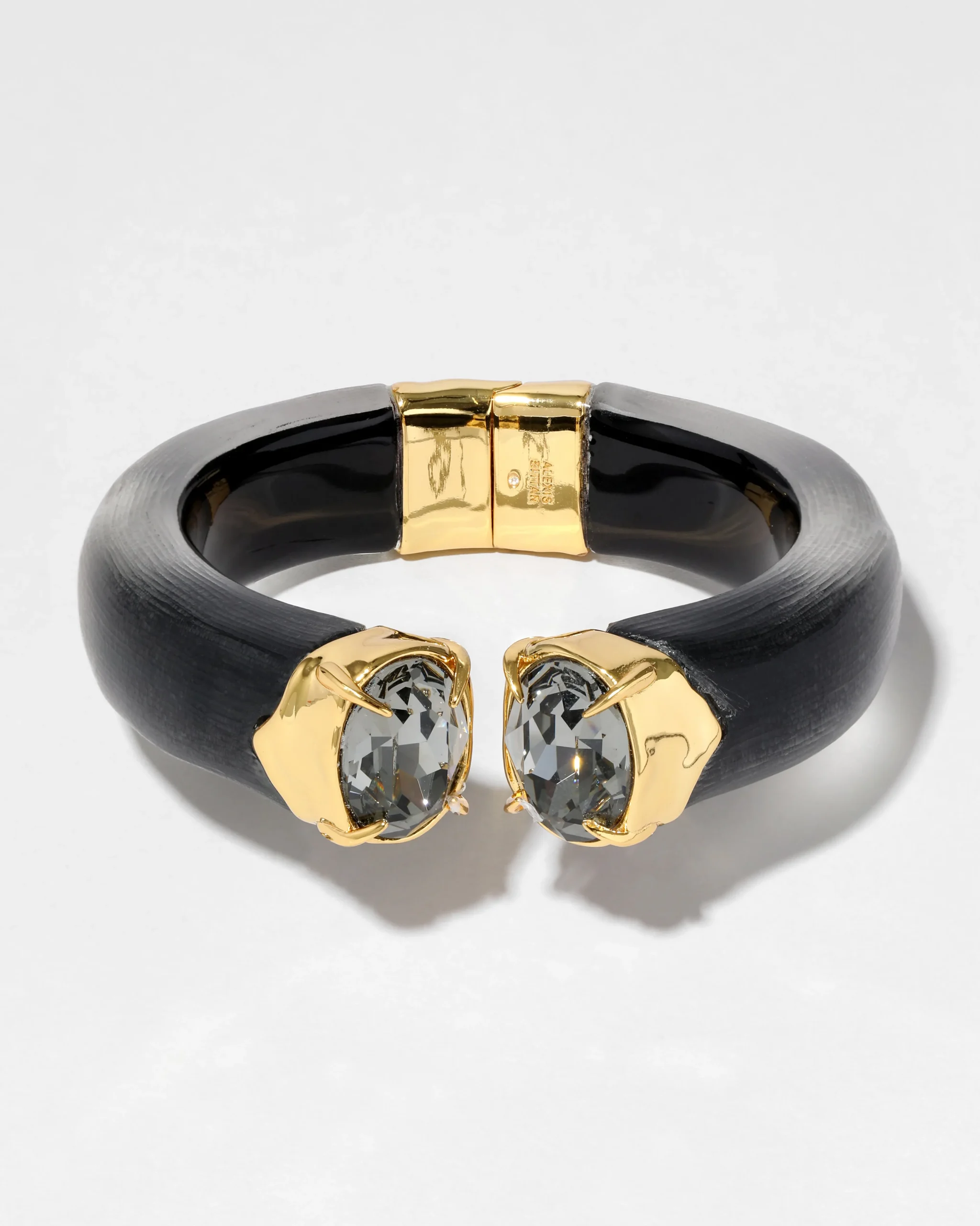 Bonbon Crystal Lucite Hinge Bracelet- Black