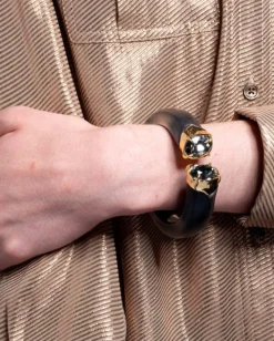 Bonbon Crystal Lucite Hinge Bracelet- Black