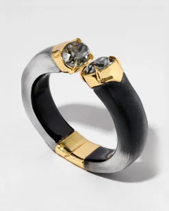 Bonbon Crystal Lucite Hinge Bracelet- Black