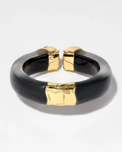 Bonbon Crystal Lucite Hinge Bracelet- Black