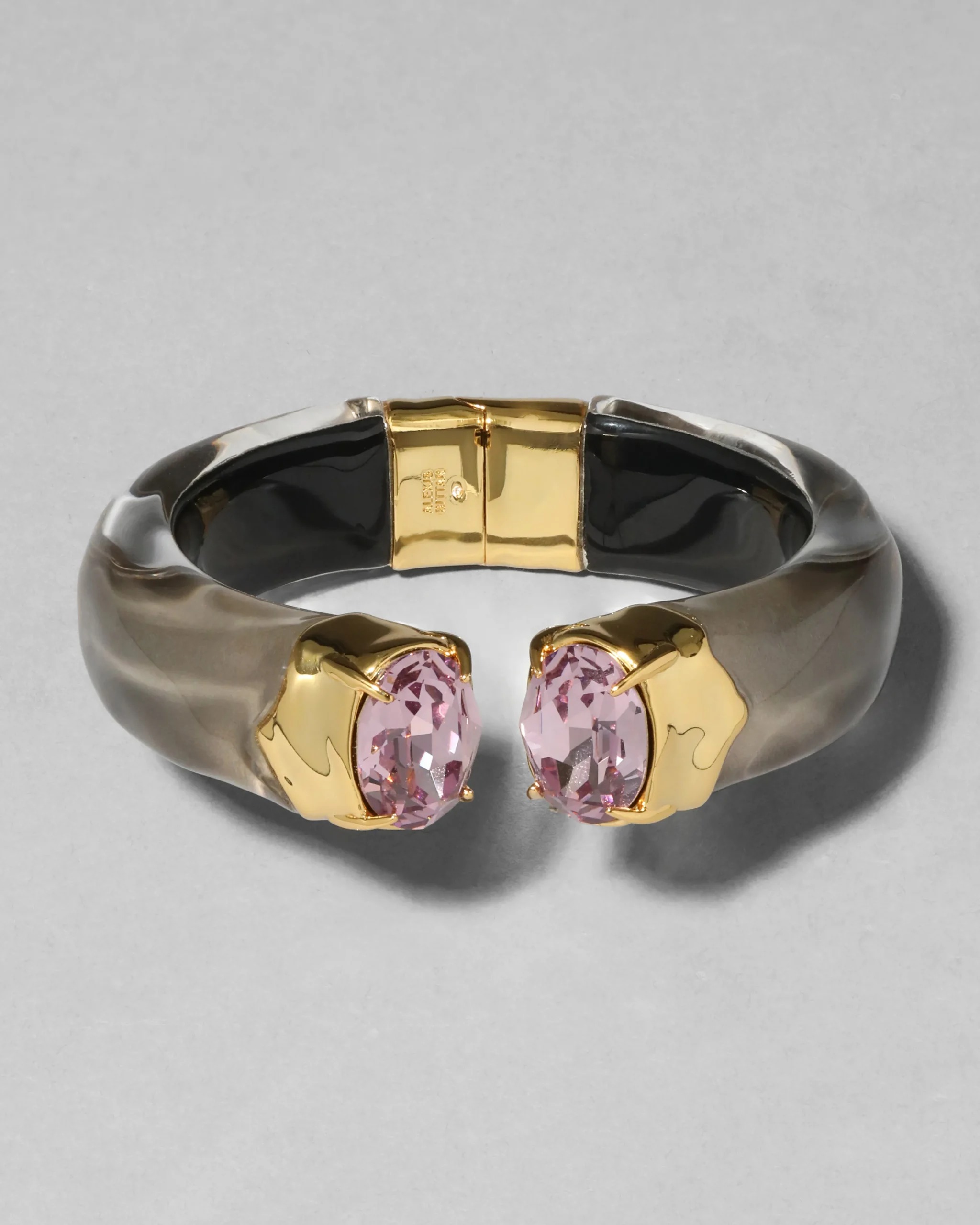 Bonbon Crystal Lucite Hinge Bracelet- Dune