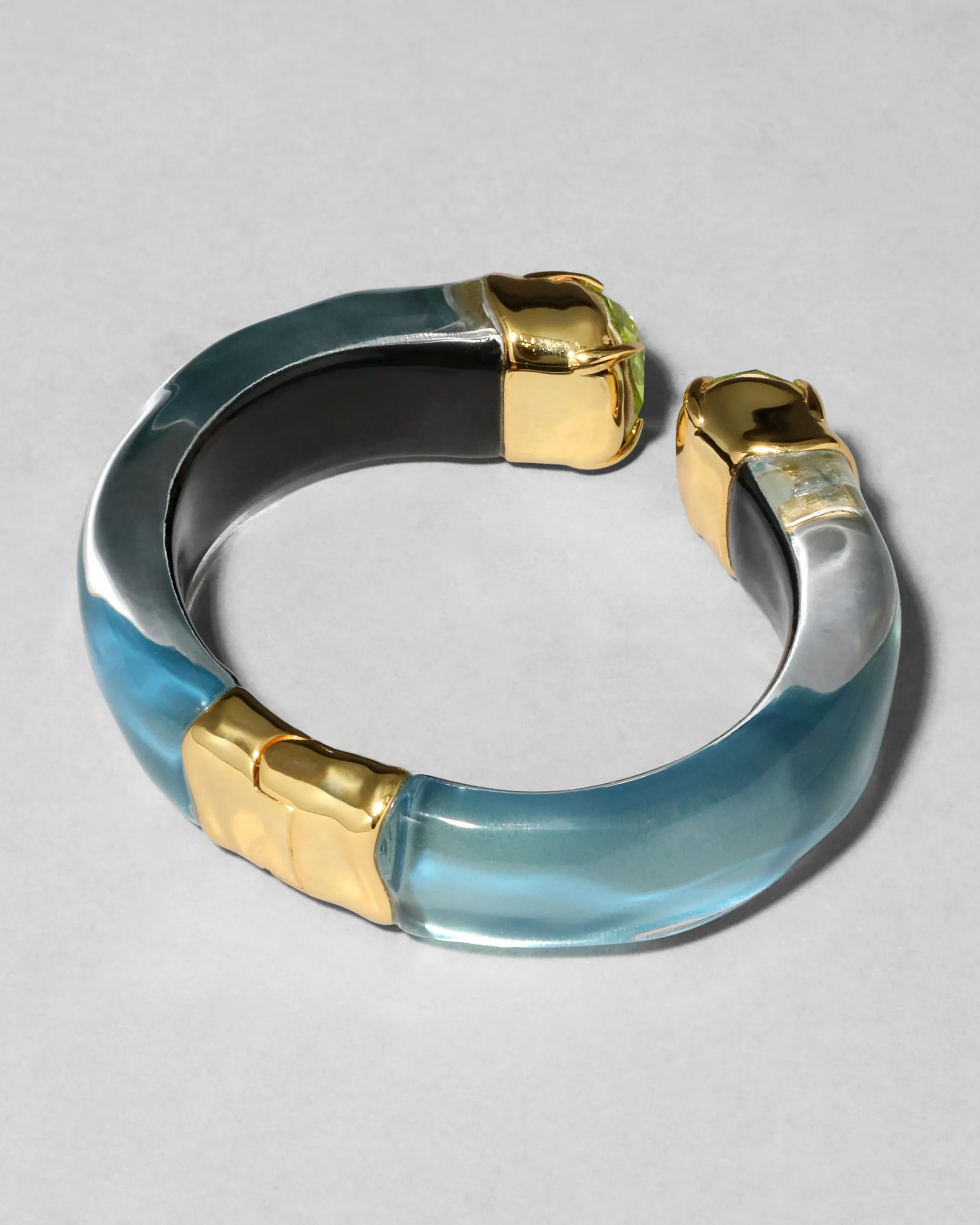 Bonbon Crystal Lucite Hinge Bracelet- Metallic Sky
