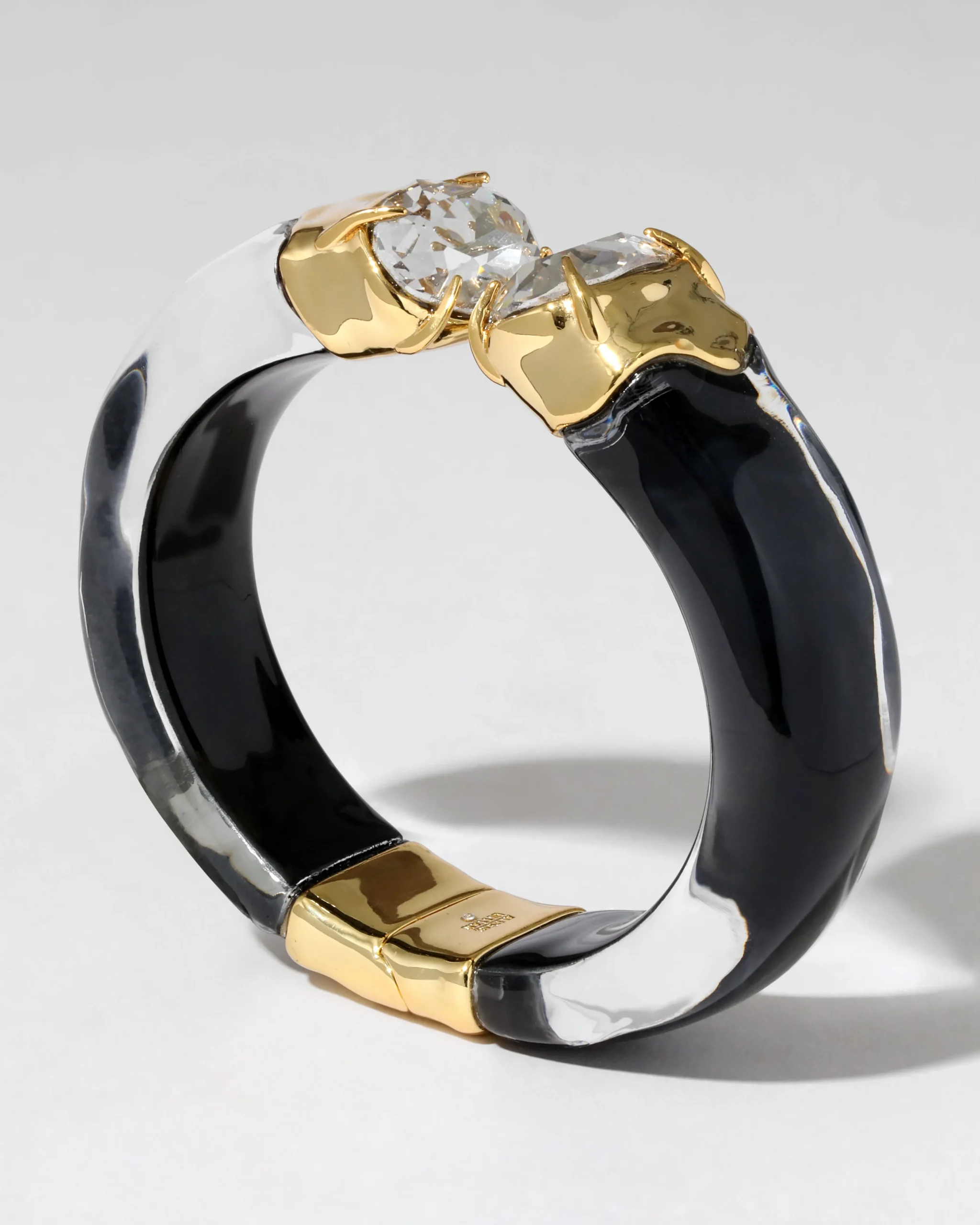 Bonbon Crystal Lucite Hinge Bracelet- Onyx