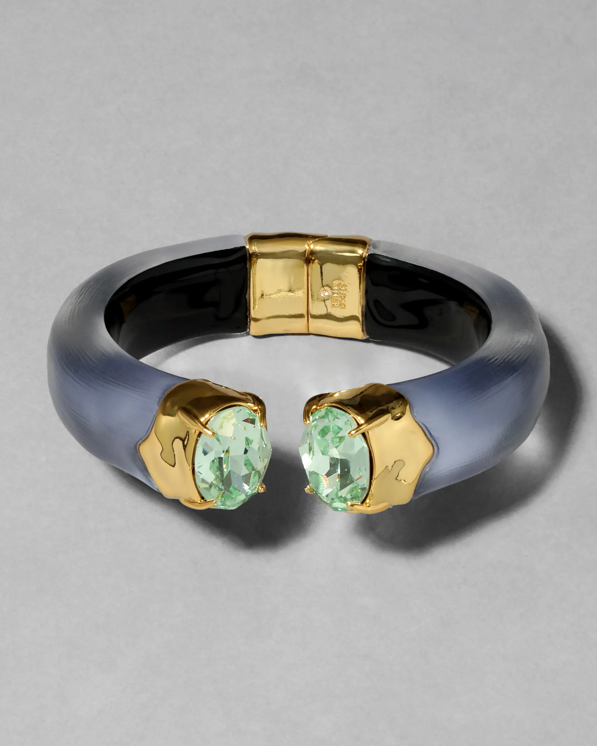 Bonbon Crystal Lucite Hinge Bracelet- Steel Blue