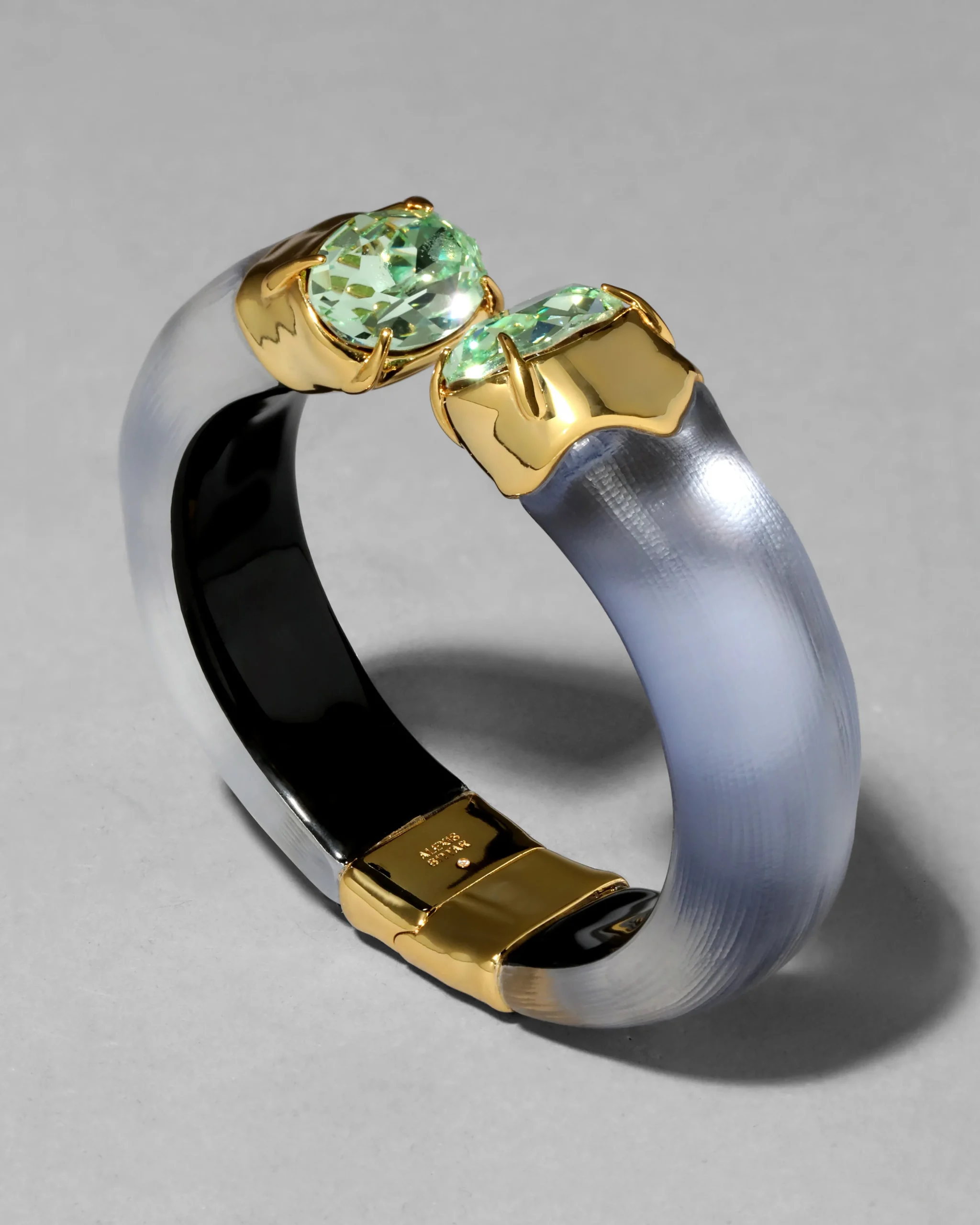 Bonbon Crystal Lucite Hinge Bracelet- Steel Blue